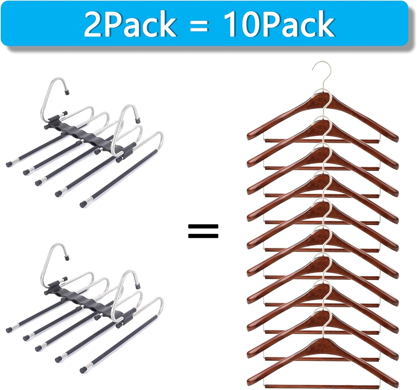 FURNIQ -Adjustable Pants Hanger: Space-Saving Closet Solution