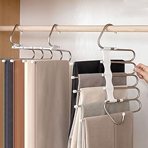 FURNIQ -Adjustable Pants Hanger: Space-Saving Closet Solution