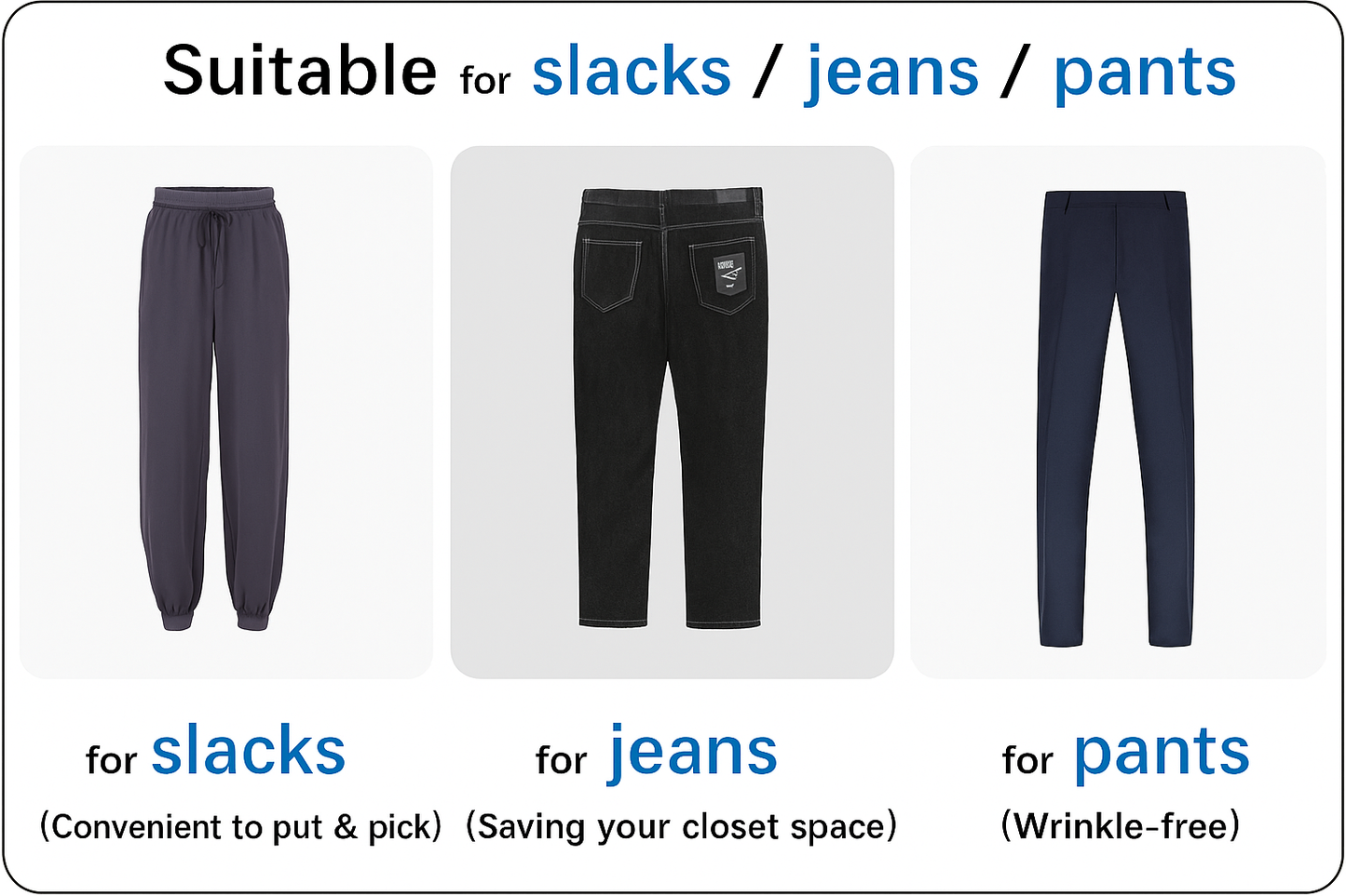 FURNIQ -Adjustable Pants Hanger: Space-Saving Closet Solution